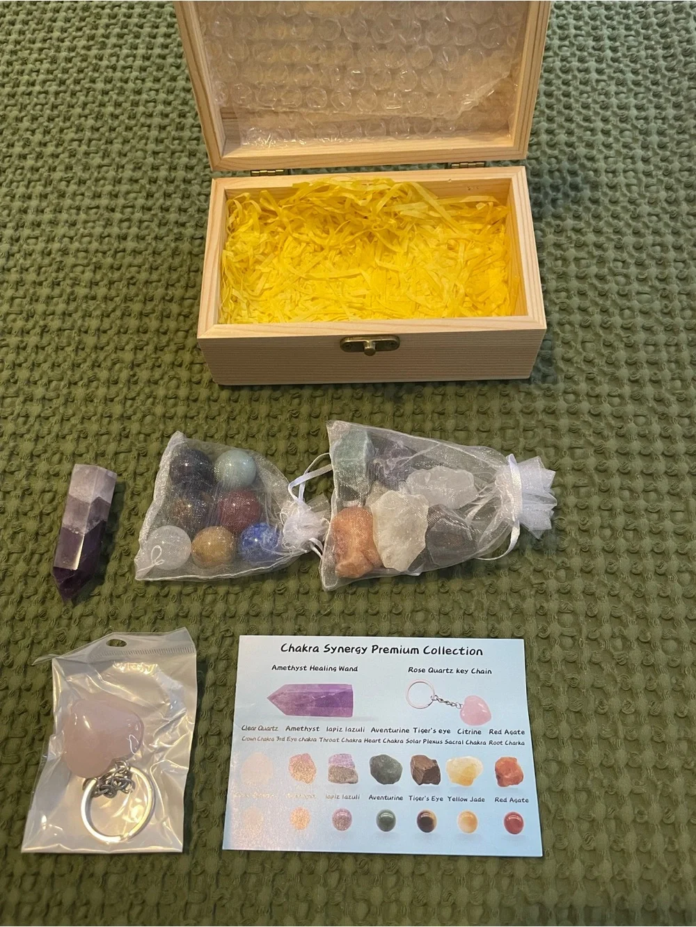 Chakra Synergy Collection Polished Gemstones - Natural Keepsake Box Included.